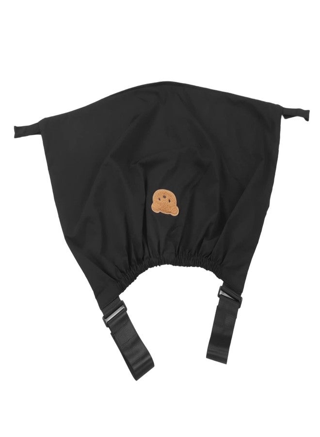 Marhynchus Stroller Bag, Waterproof Nylon, Reusable, Washable, Bear Pattern, Large Capacity for Mobile Phone (Black) - Image 3